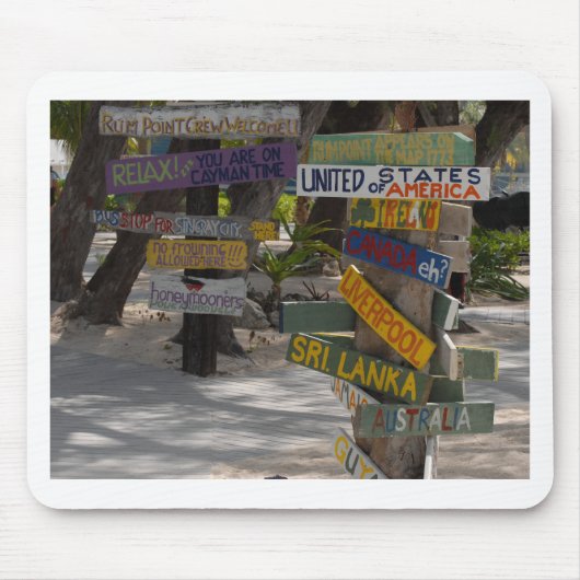 Sign Post Rum Point Grand Cayman Muismat (Voorkant)