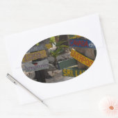 Sign Post Rum Point Grand Cayman Ovale Sticker (Envelop)