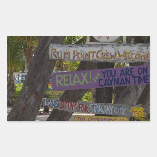 Sign post Rum Point Grand Cayman Rechthoekige Sticker (Voorkant)