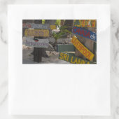 Sign Post Rum Point Grand Cayman Rechthoekige Sticker (Tas)