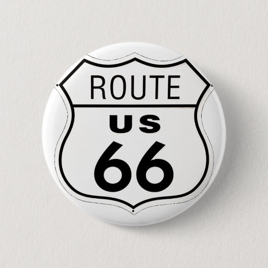 Sign - Route 66 Ronde Button 5,7 Cm (Voorkant)