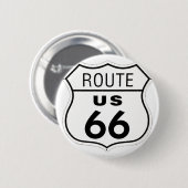 Sign - Route 66 Ronde Button 5,7 Cm (Voorkant /achterkant)