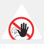 sign stop trespassing hand sticker (Voorkant)