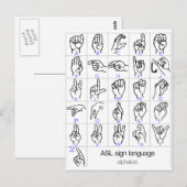 SIGN TAAL ALPHABET briefkaart (Voorkant / Achterkant)