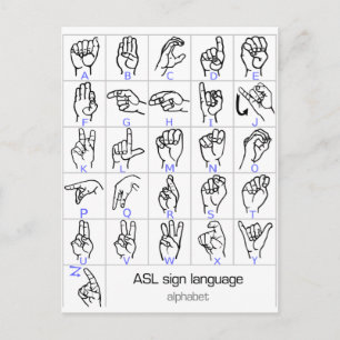 SIGN TAAL ALPHABET briefkaart