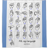 SIGN TAAL ALPHABET douchegordijn (Voorkant)