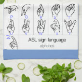 SIGN-TAAL ALPHABET keukenhanddoek (Gevouwen)