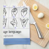 SIGN-TAAL ALPHABET keukenhanddoek (Quarter Fold)