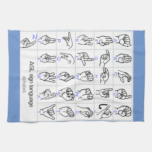 SIGN-TAAL ALPHABET keukenhanddoek (Horizontaal)