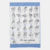 SIGN-TAAL ALPHABET keukenhanddoek (Verticaal)