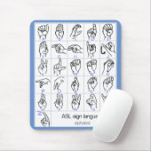 SIGN TAAL ALPHABET mousepad Muismat (Met muis)