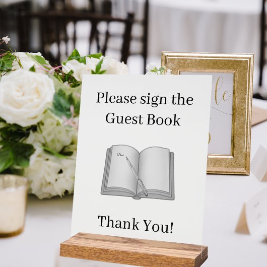 Sign the Guest Book clear Acryl Bord