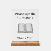Sign the Guest Book clear Acryl Bord (Voorkant)