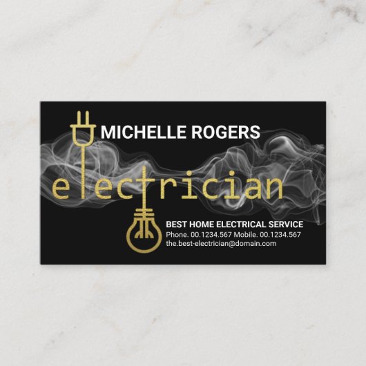 Signaal van de bliksemafdruk van de stijlvolle gou visitekaartje (Voorkant)