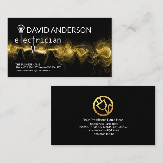 Signaal van de lichtgevende elektrische ladingsele visitekaartje (Voorkant / Achterkant)