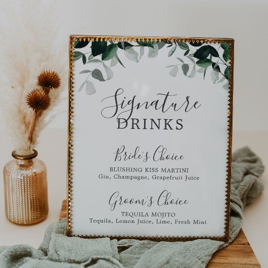 Signaal van de Signature Drinken Emerald Greenery Poster