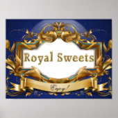 Signaal van Royal Sweets-Royal Blue- en Gold Party Poster (Voorkant)