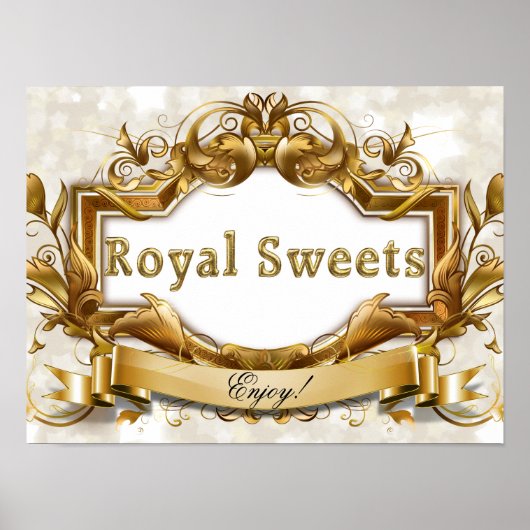 Signaal van Royal Sweets-White en Gold Party Poster (Voorkant)