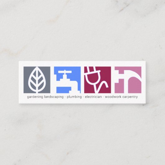 Signaal voor grote constructieservices mini visitekaartje (Voorkant)