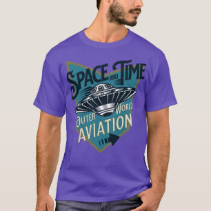 Signaalbas voor de "Space and Time"-vliegende suce T-shirt
