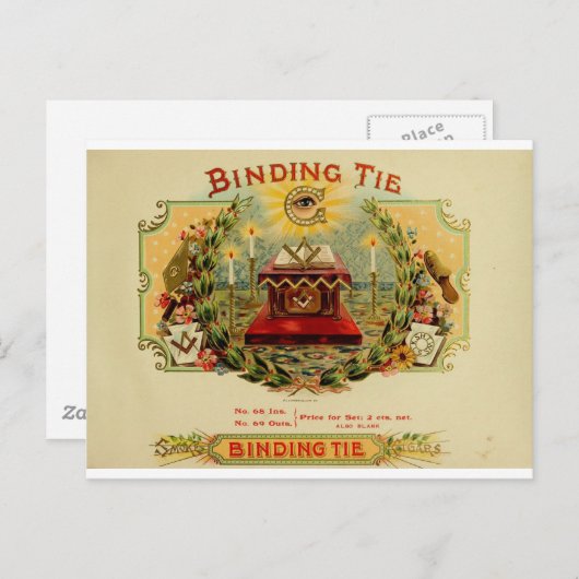 signaaldoos Etiket BINDEND STROPDAS (15) Briefkaart (Voorkant / Achterkant)