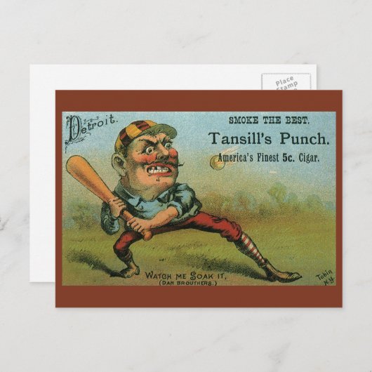  signaaletiket, sporthonkbal Tansill Punch Briefkaart (Voorkant / Achterkant)