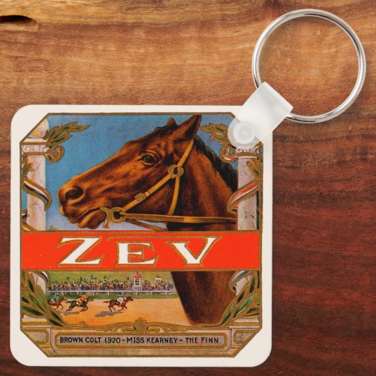 signaaletiket, Zev Race Horses Brown Colt Sleutelhanger (Achterkant)