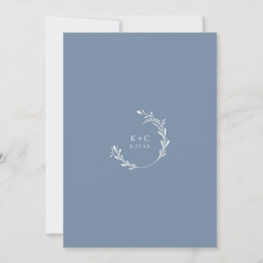 Signaalkaart van de Elegant Dusty Blue Wedding Sed Kaart (Achterkant)