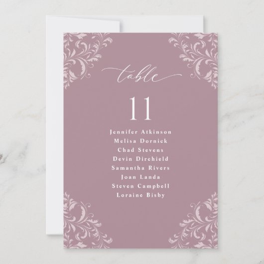 Signaalkaart van de Elegant Mauve Wedding Seding C Kaart (Voorkant)