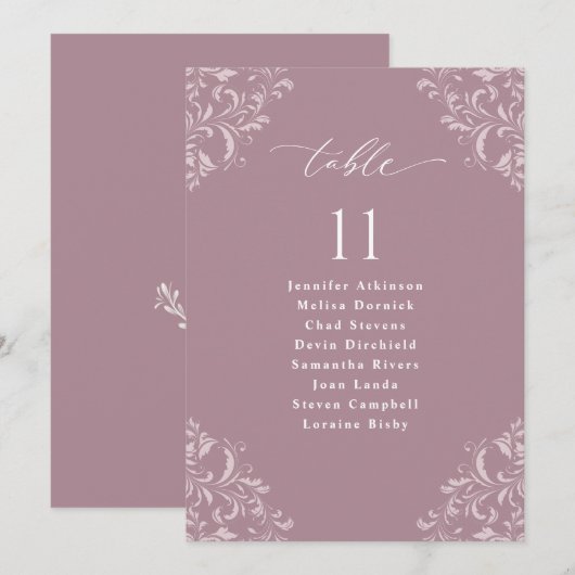 Signaalkaart van de Elegant Mauve Wedding Seding C Kaart (Voorkant / Achterkant)