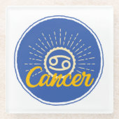 Signaalkaart voor kankertherapie glazen onderzetter (Voorkant)