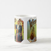  signaallabel, magische wizard met zwart katje koffiemok (Center)