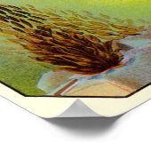  signaallabel, magische wizard met zwart katje poster (Hoek)