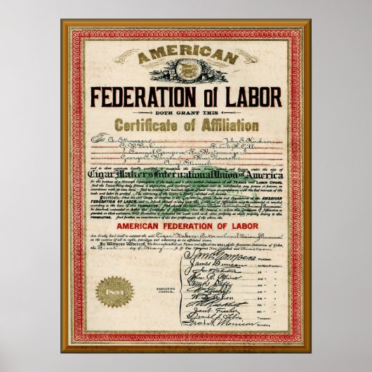 signaalmakers AFL Handvest van de Unie Poster (Voorkant)