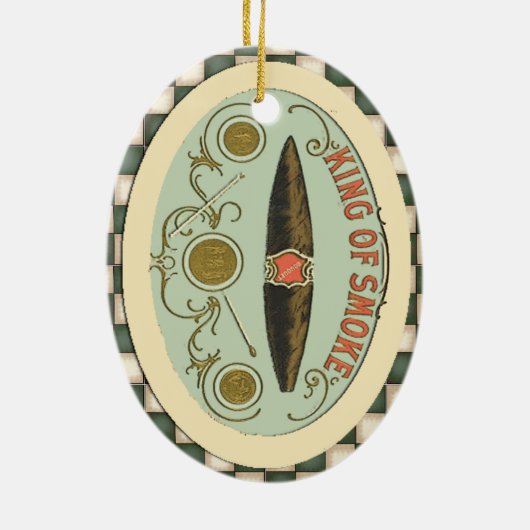 signaalplaat koning van rooktabak keramisch ornament (Achterkant)