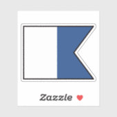 Signaalvlag ALFA/ALPHA - duiker naar beneden Sticker (Vel)