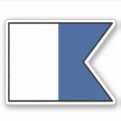 Signaalvlag ALFA/ALPHA - duiker naar beneden Sticker (Voorkant)