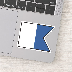 Signaalvlag ALFA/ALPHA - duiker naar beneden Sticker