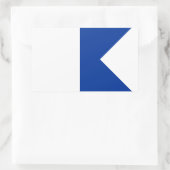 Signaalvlag Alpha Rechthoekige Sticker (Tas)