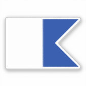 Signaalvlag Alpha Sticker (Voorkant)