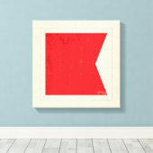 Signaalvlag (Nautical Letter "B") Canvas Afdruk (Insitu (Houten vloer))