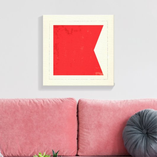 Signaalvlag (Nautical Letter "B") Canvas Afdruk (Insitu (Woonkamer))
