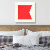 Signaalvlag (Nautical Letter "B") Canvas Afdruk (Insitu (Slaapkamer))