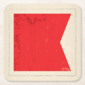Signaalvlag (Nautical Letter "B") Kartonnen Onderzetters (Voorkant)