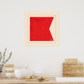 Signaalvlag (Nautical Letter "B") Poster (Keuken)