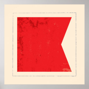 Signaalvlag (Nautical Letter "B") Poster