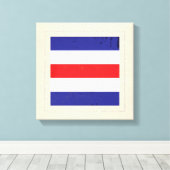 Signaalvlag (Nautical Letter "C") Canvas Afdruk (Insitu (Houten vloer))