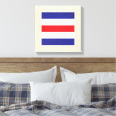 Signaalvlag (Nautical Letter "C") Canvas Afdruk (Insitu (Slaapkamer))