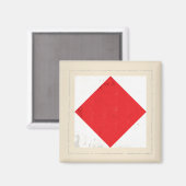 Signaalvlag (Nautical Letter "F") Magneet (Voorkant / Achterkant)