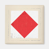 Signaalvlag (Nautical Letter "F") Magneet (Voorkant)